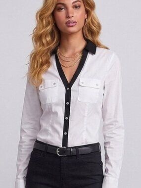 Express “The Essential Shirt”‎ White Black​